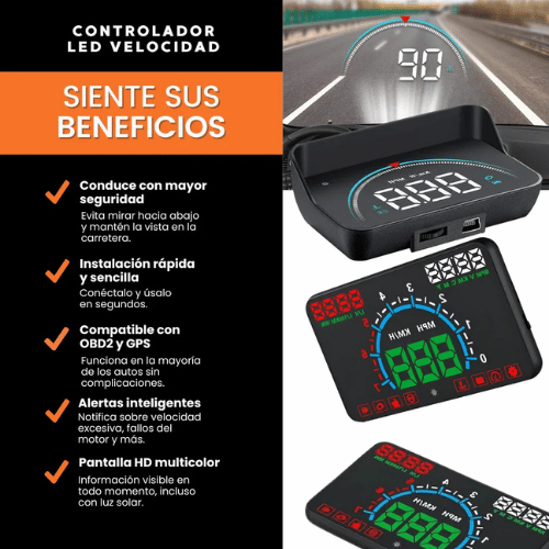 🚗 CONTROLADOR DE VELOCIDAD HUD – Conduce Seguro, Día y Noche