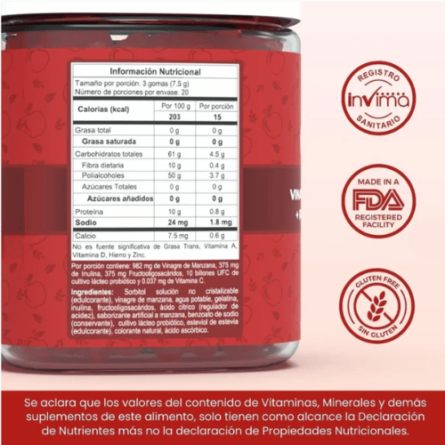 Gomitas de Vinagre de Manzana - Cuidarse nunca fue tan sabroso