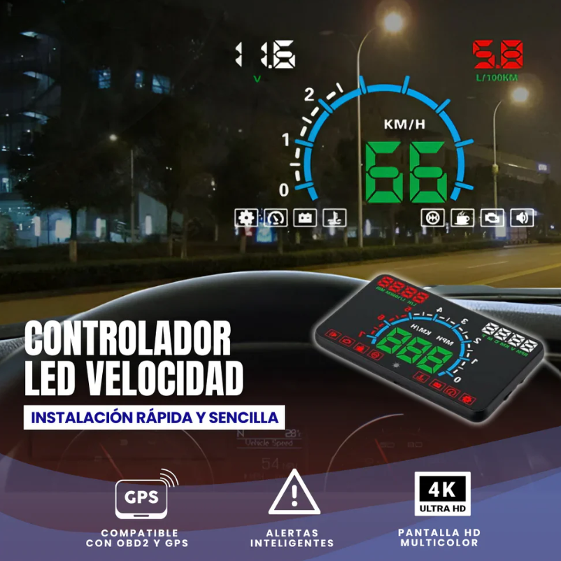 🚗 CONTROLADOR DE VELOCIDAD HUD – Conduce Seguro, Día y Noche