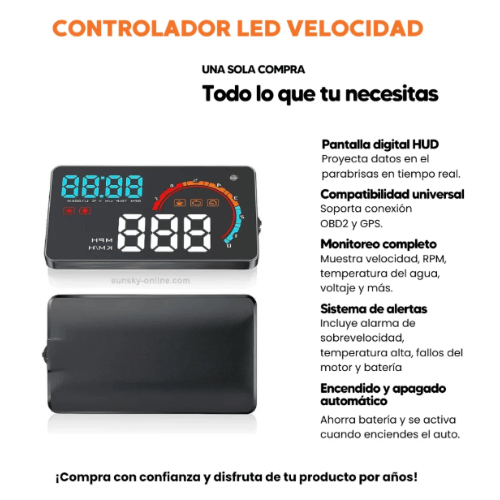 🚗 CONTROLADOR DE VELOCIDAD HUD – Conduce Seguro, Día y Noche